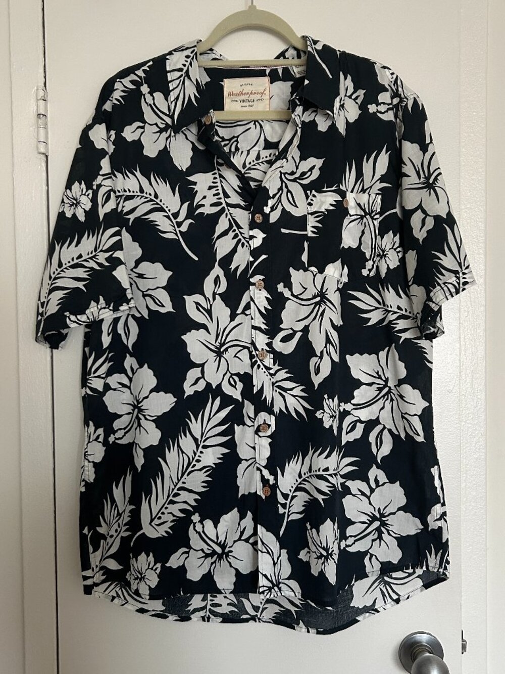 Weatherproof Men's 100% Cotton Short Sleeve Floral Tropical Button Down (XL)